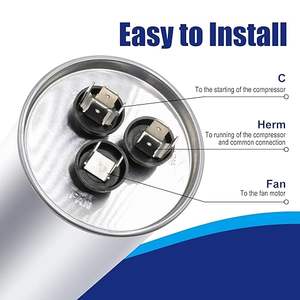 45 5 uF 45/5 <span class=keywords><strong>MFD</strong></span> 370V/440V CBB65 AC-Kondensator, Dual Run Round-Kondensator-Ersatz für den Start des Lüfter motors der AC-Einheit - Product Image 3