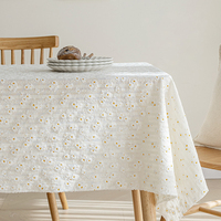 Nappe carrée en polyester brodé Amity nappe de table en coton lin tissu imperméable ménage cuisine