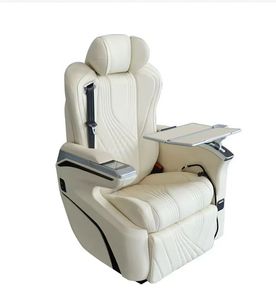 Sedile Auto di Lusso in Pelle PU Beige e Nera per Mercedes-Benz e Toyota con Funzione Tavolino Pieghevole - Product Image 4