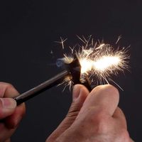 Allume-feu compact, grattoir, marteau, tige en ferrocerium fileté remplaçable, aluminium, ferrocerium, kit de survie d'urgence EDC
