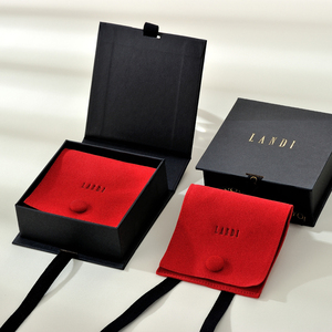 Factory Luxury Custom Necklace Microfiber Jewelry Pouch Personalized <b>Ribbon</b> Paper Jewelry Boxes - Product Image 4