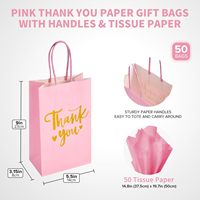 Bolsas de Regalo de Papel con Asas, Color Rosa y Dorado, con Diseño de Papel de Aluminio, para el Día de la Madre, Bodas, Baby Shower, Cumpleaños