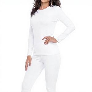 Conjunto de Ropa Interior Térmica sin Costuras para Mujer, Camiseta y Pantalones Largos, Color Morado Sólido, Cuello y Mangas, Capa Base, Ropa Cálida de Invierno, Conjunto de Dos Piezas, Secado Rápido - Product Image 4