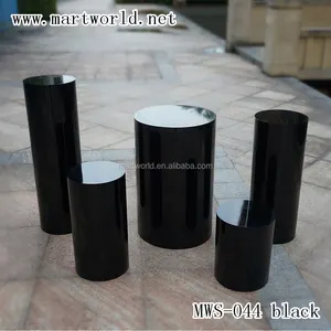 black plinth flower pedestal column pillar dessert wedding bridal shower birthday party event indoor/outdoor decor(MWS-044)