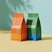 Pochette debout personnalisée à fermeture éclair à huit côtés réutilisable et scellée sur le côté emballage en plastique de qualité alimentaire pour les collations au café pour les biscuits