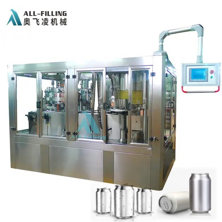 Complete Automatic PET Can Carbonated Drink Filling Plant/Hydrogen Water Aluminum Can Filling Machine