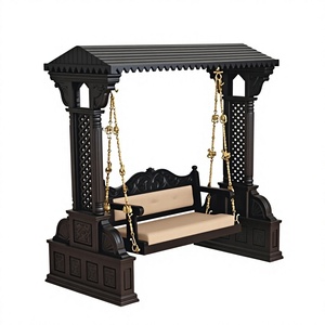 Columpio de Madera de Teca Marrón para Interiores, Hecho a Mano en India, Diseño Maharaja Tallado, Estilo Moderno, Tamaño Personalizado, para Eventos, Decoración del Hogar - Product Image 5