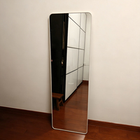 Miroir de sol autoportant pleine longueur, cadre rectangulaire en alliage d'aluminium, décoration moderne pour la maison