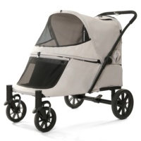 Poussette pliable à 4 roues autopropulsée pour animaux de compagnie, avec capacité de montée, pour petits chiens âgés et sorties PC408