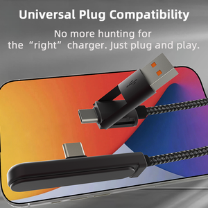 Cable de Datos USB 2.0 3 en 1 con Soporte Giratorio de 360° y Carga Rápida, de Cobre Puro para Android/iPhone (1.5m) - Product Image 3