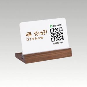 Porta Menús Acrílico Ecológico con Logotipo Personalizado, Base de Madera, Forma Personalizada, Impresión Serigráfica, Soporte de Exhibición de Escritorio, Promociones - Product Image 3