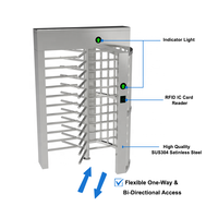 Torniquete de Alta Seguridad Antirrobo y Antioxidación con Control de Acceso RFID, Torniquete de Altura Completa para Entrada de Edificios y Comunidades