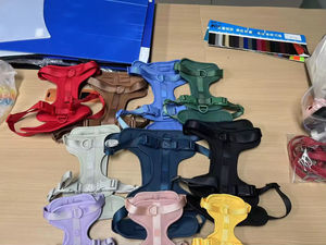 OEMカスタムロゴ入りPVC製犬用ハーネス、調節可能な犬用リード、屋外散歩用セット、引っ張り防止ペットハーネス、うんち袋ホルダー付き - Product Image 4