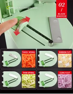 Pengiris Spiral peralatan dapur, Aksesori dapur gadget baru Spiralizer sayuran genggam