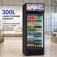 Réfrigérateur vertical de supermarché à porte vitrée pour boissons, vitrine réfrigérée pour boissons, réfrigérateur Coca-Cola à porte vitrée