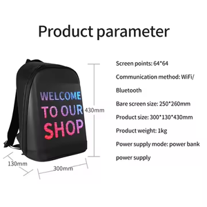 Sac à dos LED dynamique intelligent de grande capacité pour les sports de plein air Animation d'écran LED haute visibilité prix d'usine de l'<span class=keywords><strong>agence</strong></span> OEM - Product Image 4