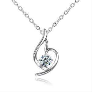 Collier pendentif de mariage en <span class=keywords><strong>argent</strong></span> plaqué diamant imité de haute qualité CAOSHI en gros pour offrir à une petite amie, cadeau pour femme OEM - Product Image 1