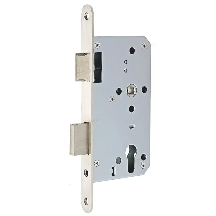 Cerradura de embutir CC de níquel pulido europeo 85mm Backset 45mm Cuerpo de cerradura Llave de aleación de zinc de acero para cerradura de puerta