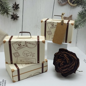 Mini valise en forme de boîte d'emballage de chocolat de bonbons boîtes de <span class=keywords><strong>boulangerie</strong></span> cadeau avec <span class=keywords><strong>ficelle</strong></span> et étiquette - Product Image 2