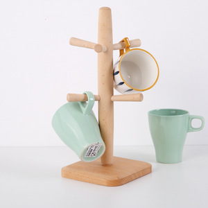 ที่วางแก้วไม้เนื้อแข็ง ไม้บีช ขนาดกลาง พร้อมที่ระบายน้ำและฐานวาง - Product Image 2