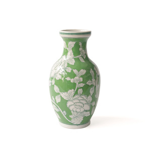 Vase en céramique de Jingdezhen, nouveau vase en porcelaine bleu et blanc de style chinois, vase vert, hydroponique, arrangement floral décoratif - Product Image 5