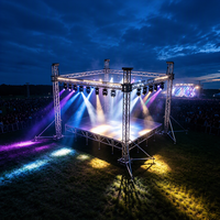 Scène extérieure mobile de luxe antidérapante pour événements, podium facile à installer, équipement d'éclairage pour concerts et mariages, scène extérieure en aluminium