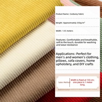 Tela de Pana Teñida Impermeable, 100% Poliéster, Textil de Color Sólido para Camisas, Chaquetas, Sudaderas y Fundas de Sofá