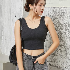 Geraffte Tanktops für Damen: Dünne, groß<span class=keywords><strong>e</strong></span> Größen, schmal geschnitten, Vintage-Polyester, als Unterwäsche, Anti-Exposition, vielseitige Basisschicht - Product Image 1