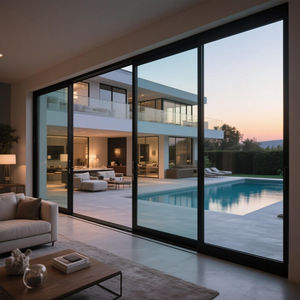 <span class=keywords><strong>Porte</strong></span> coulissante automatique à cadre fin - <span class=keywords><strong>Porte</strong></span> en verre et aluminium intelligente, isolation thermique pour salle de bain intérieure, maisons modernes, bureaux - Product Image 3