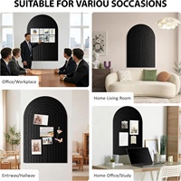 Lot de 6 tableaux d'affichage muraux auto-adhésifs en feutre noir PET, modulables et détachables, avec épingles