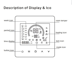 スマートサーモスタット電動温水器家庭用エアコン温度コントローラー床下水ボイラージム用 - Product Image 6