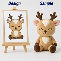 Peluche personnalisée en forme de cerf, jouet en peluche doux, mascotte faon, poupée animale mignonne pour enfants, cadeau, vente en gros OEM