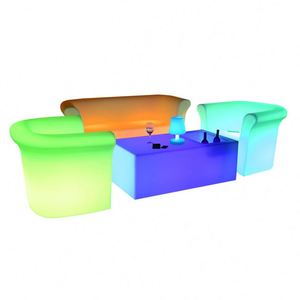 Juego de Muebles con Luz LED Inteligente, Diseño Moderno, Sofá Seccional y Sillas para Uso en Exteriores, Hecho de Plástico Resistente, Novedad 2021 - Product Image 4