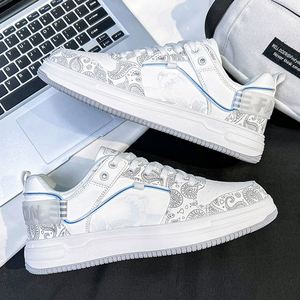 Scarpe da uomo <span class=keywords><strong>Force</strong></span> One con decorazioni floreali e frutta dipinte a mano, sneakers in stile coreano, alla moda, casual, traspiranti, in rete bianca, taglia 46 - Product Image 4