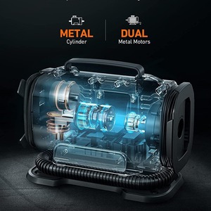 Compresor de Aire Portátil para Inflar Neumáticos, Bomba de Aire Eléctrica Multifunción con Pantalla Digital de 12 V CC para Bicicleta y Automóvil - Product Image 2