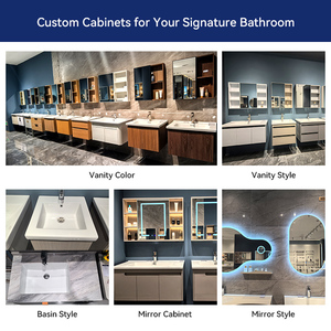 Mueble de Baño Moderno para Apartamento con Espejo, Lavabo de Cerámica, Muebles de Baño Modernos, Mueble de Baño de PVC - Product Image 5