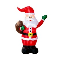 Père Noël gonflable de 1,8 mètre avec sac de cadeaux, éclairage LED, décoration de jardin de Noël en plein air, polyester, style festif
