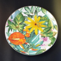 Assiettes à dîner en céramique vintage à motifs floraux, assiettes de service en porcelaine Rainforest pour mariage