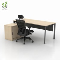 Bureau de direction extensible modulaire moderne IULTRA de 6 pieds, grande table de bureau de direction avec finition en acajou et design sculpté