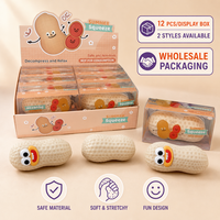 Jouet Squishy Cacahuète Croustillante, Forme Coquille Texturée, Visages Amusants, Jouets Anti-Stress à Presser, Cadeau, Boîte de Présentation 12 Pièces