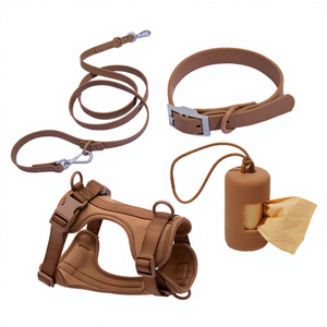 Muker 2025 Custom Logo Luxury Rivet No Pull Waterproof Adjustable Buckle Closure PVC Training Lead <b>Dog</b> Poop Bag Holder Harness - Product Image 1