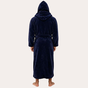 Peignoir de luxe pour homme en satin de coton, manches longues, épais, absorbant, léger, respirant, séchage rapide, lavable en machine - Product Image 4