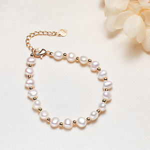 Manufacturer Direct Supply Simple Orange Fashion Cuff <b>Bracelet</b> <b>for</b> <b>Girls</b> Freshwater Irregular Baroque Pearl Zhuji Real Pearl - Product Image 4