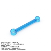 Bloques de Construcción Gobricks GDS-1027, Piezas de Repuesto para Maquinaria de Ingeniería MOC, Conectores 32005, Enlace 1X6 con Tope