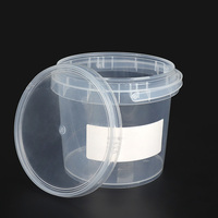 Seau alimentaire sûr de qualité alimentaire Chocolat à tartiner Beurre d'arachide Suace Boîte de rangement pour biscuits Seau en plastique transparent avec couvercles