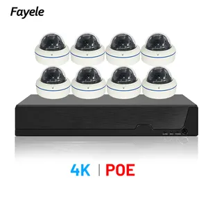 4K 8mp Hd Beveiligingscamera Systeem 8 Kanalen Poe Nvr Ir Dome Camera Kit 24/7 Videobewakingssysteem Mobiele Telefoon Controle