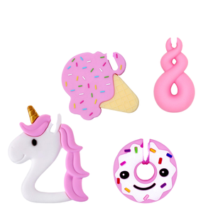 Mordedores de Silicona Suave para Bebés, con Forma de Unicornio, Helado y Donut, Masticables, No Tóxicos, Libres de BPA, Grado Alimenticio, 0-24 Meses, Unisex - Product Image 2