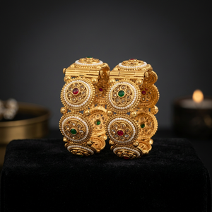 CRADLE LIFE Bracelets ethniques ouvrables en laiton plaqué or faits à la main pour femmes - Coffret cadeau pour la Fête des Mères, la Saint-Valentin, un mariage - Product Image 4