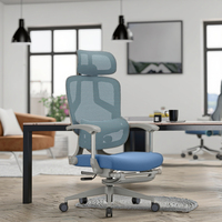 Chaise de bureau ergonomique moderne et unique, entièrement en maille, avec dossier haut, pivotante, réglable, avec support lombaire, pour dirigeant