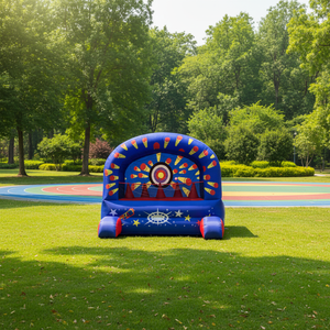 Château Gonflable Langko avec <span class=keywords><strong>Jeu</strong></span> de Tir, Installation Facile pour Enfants et Adultes - <span class=keywords><strong>Fort</strong></span> Amusant en PVC 4x5m pour Utilisation Extérieure, Idéal pour une Personne - Product Image 4